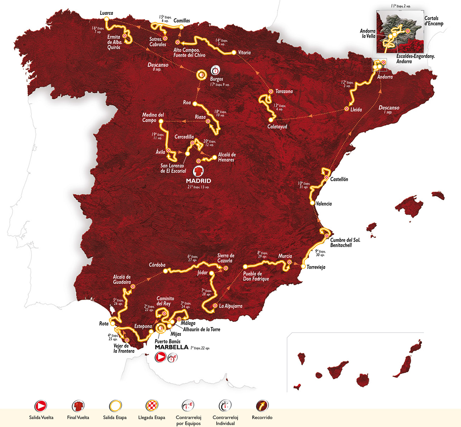 carte de la vuelta 2015